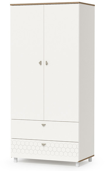 Эйп 13.334 Шкаф для одежды, цвет белый/дуб белый, ШхГхВ 85х51,1х183,8 см., универсальная сборка