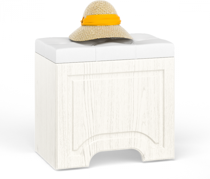 Ливерпуль Стол туалетный 12.46 + Полка 10.118 + Полка 10.117 + Пуф 14.02, цвет ясень ваниль/белый, НЕ универсальная сборка