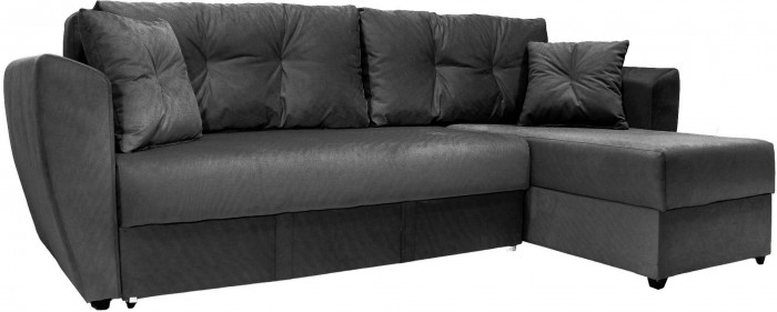 Диван УГЛОВОЙ Амстердам велюр черный 160