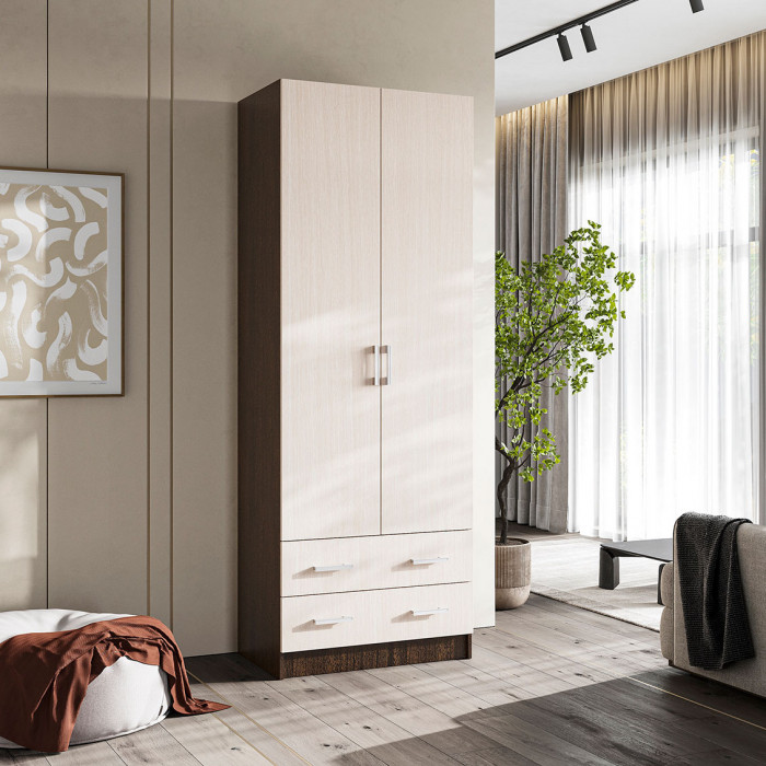 Дуэт шкаф 2-х ств (800*2200*500 мм) венге/дуб белфорд