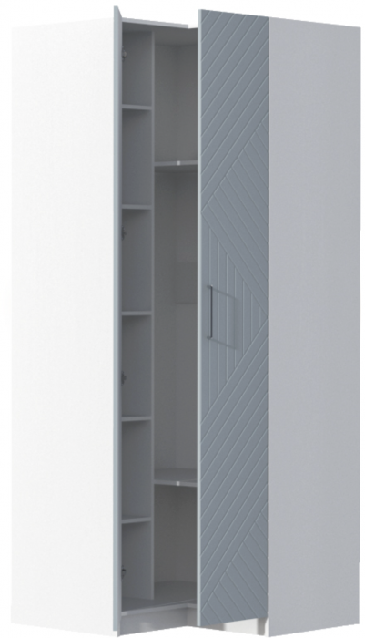 Шкаф угловой "Иннэс-7" - Белый/Монблан Р-856